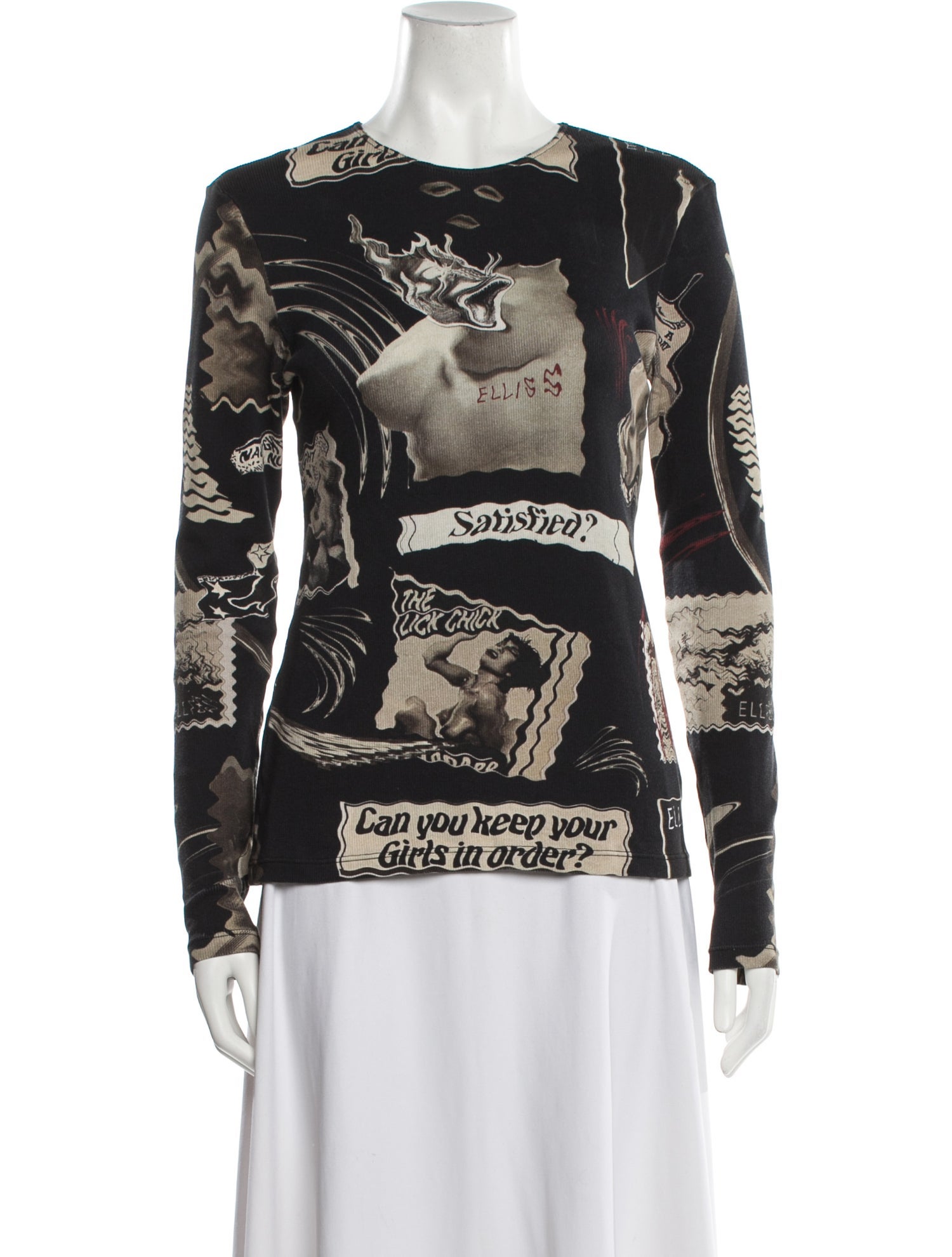 Elliss Printed Crew Neck Sweatshirt