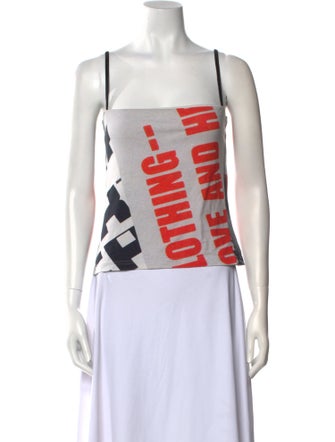 Elliss Printed Square Neckline Top