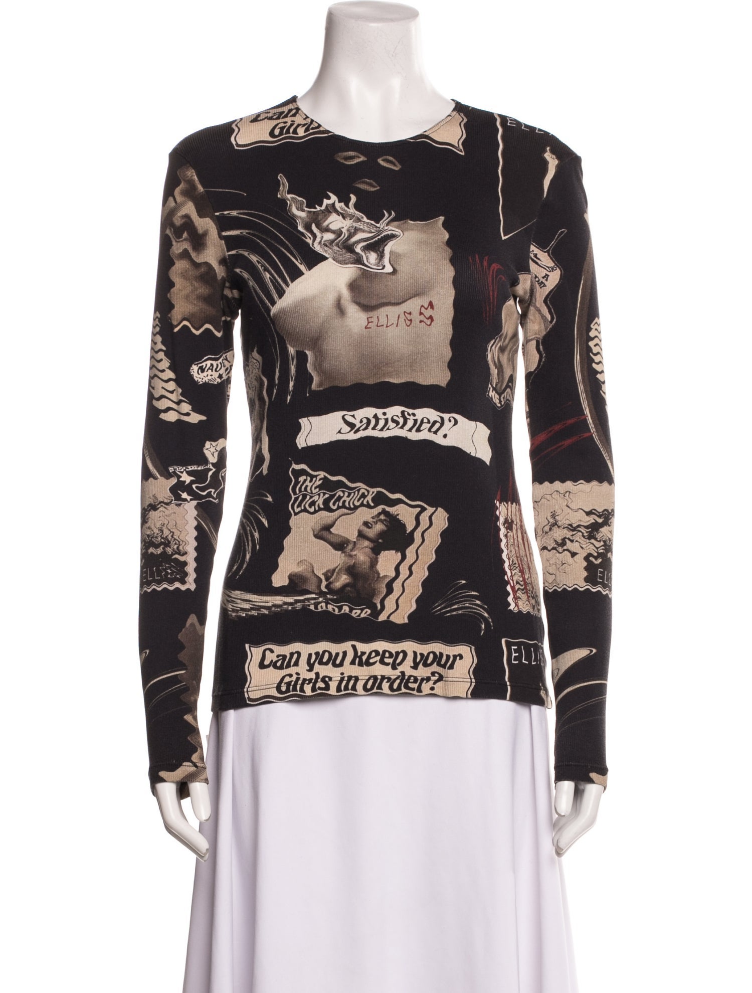 Elliss Printed Crew Neck Sweatshirt