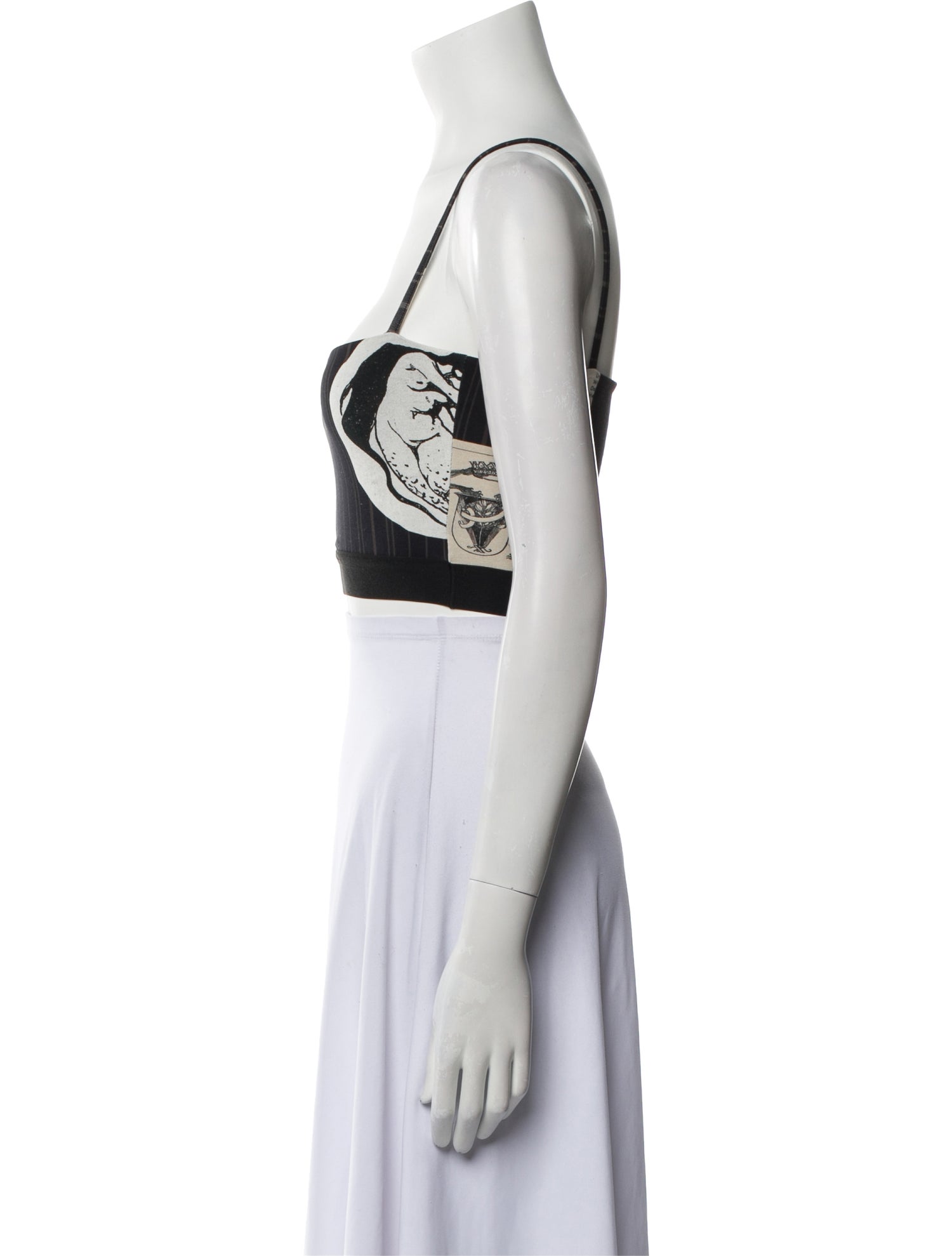 Elliss Printed Square Neckline Crop Top w/ Tags