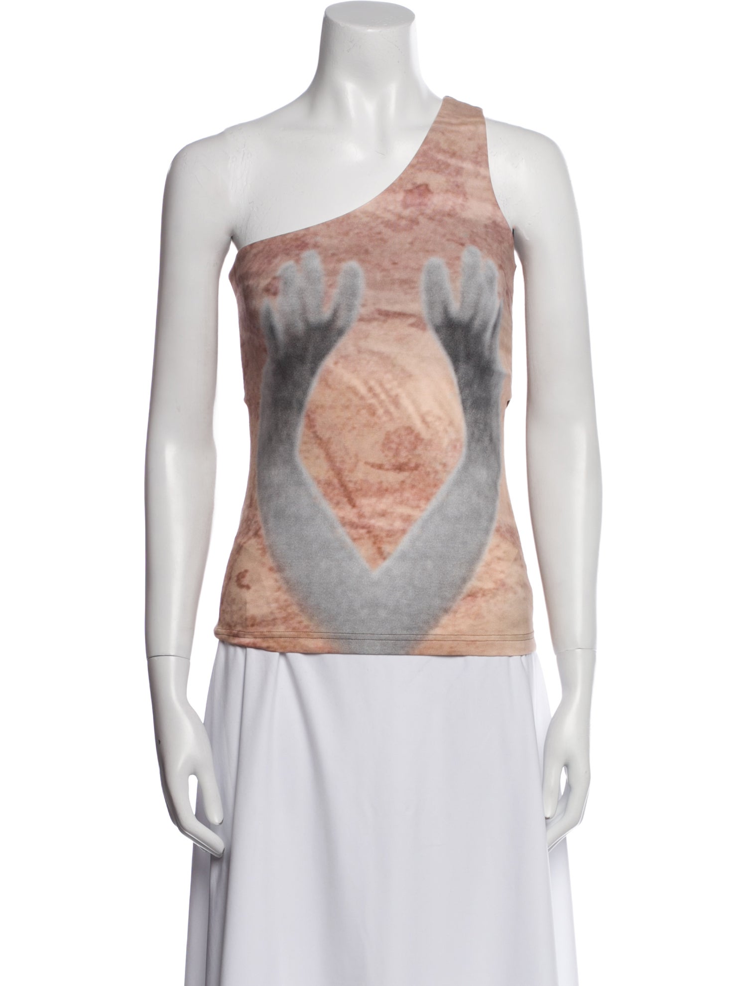 Elliss Graphic Print One-Shoulder Top