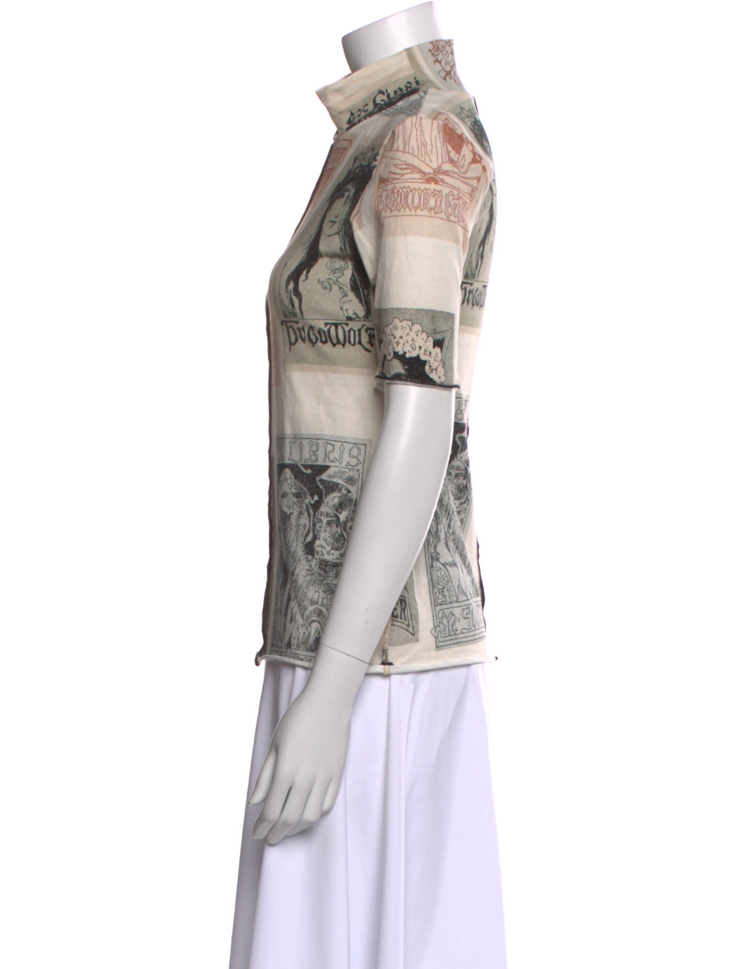 Elliss Paisley Print Mock Neck Blouse