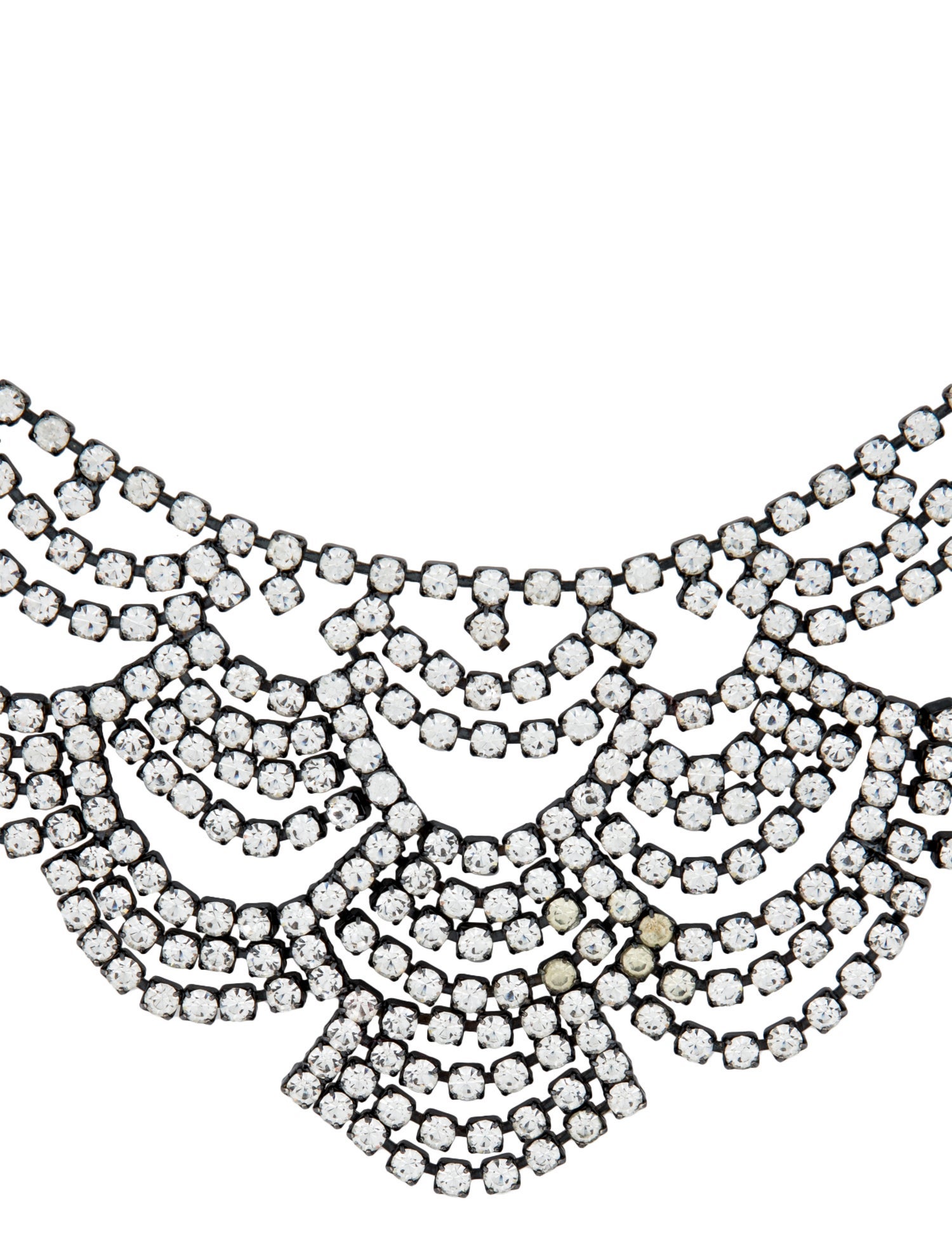 Elizabeth Cole Crystal Two-Tone Collar Necklace