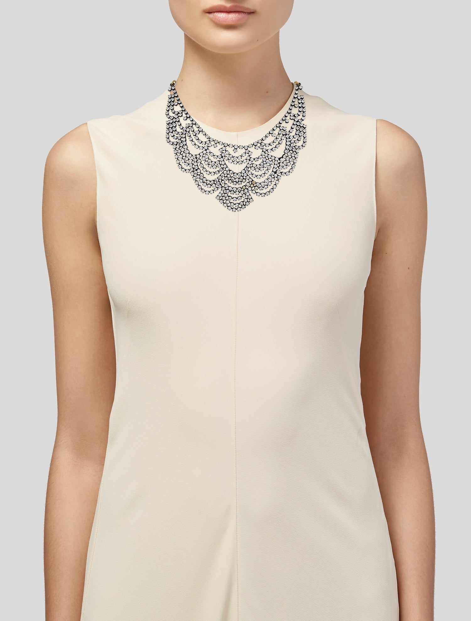 Elizabeth Cole Crystal Two-Tone Collar Necklace