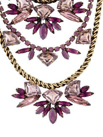 Elizabeth Cole Multistrand Crystal Necklace