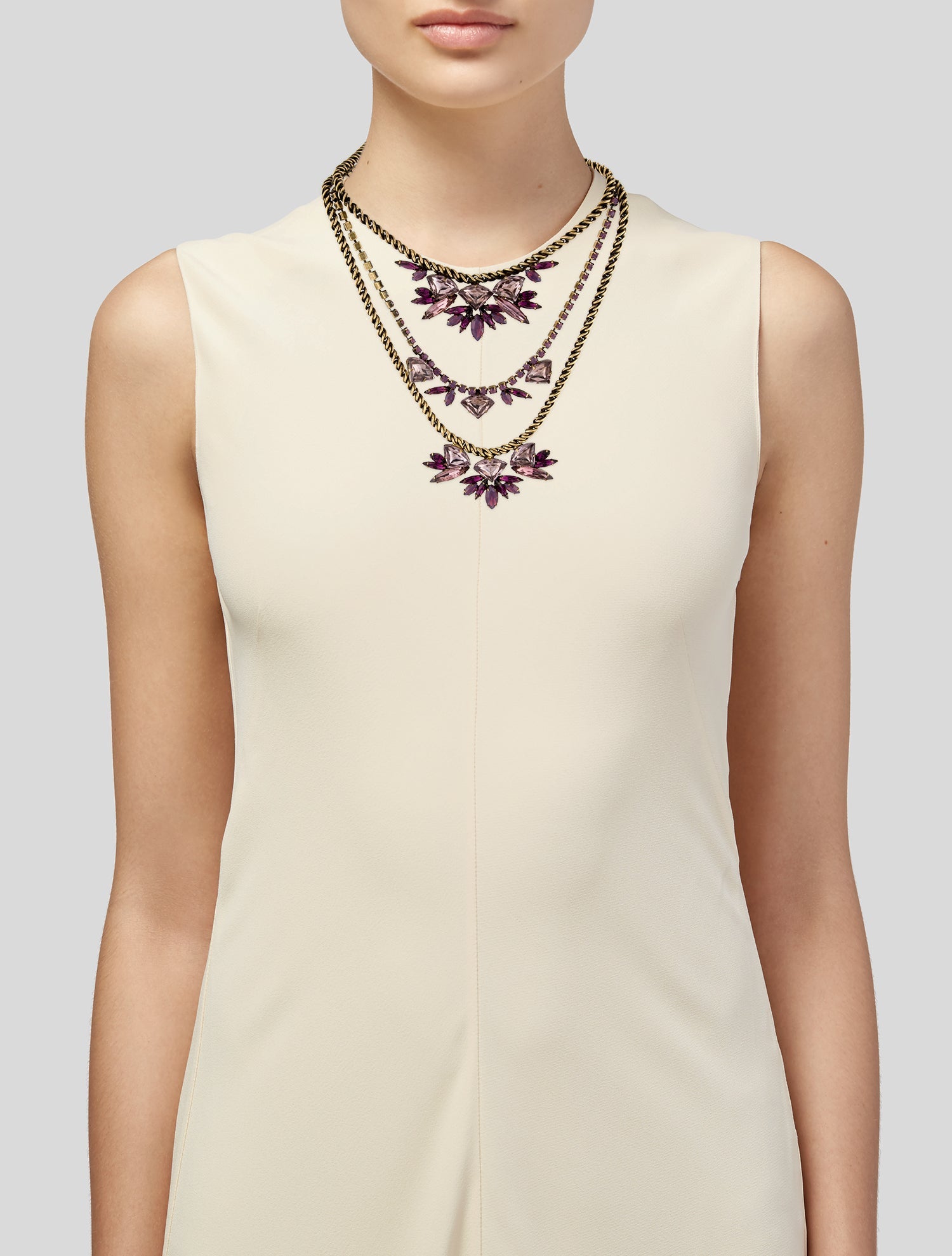 Elizabeth Cole Crystal Multistrand Necklace