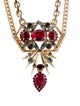 Elizabeth Cole Crystal Double Strand Pendant Chain Necklace