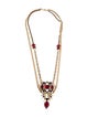Elizabeth Cole Crystal Double Strand Pendant Chain Necklace