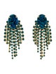 Elizabeth Cole Crystal & Blue Stone Stud Drop Earrings