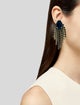 Elizabeth Cole Crystal & Blue Stone Stud Drop Earrings