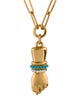 Elizabeth Cole Crystal & Resin Hand Pendant Necklace