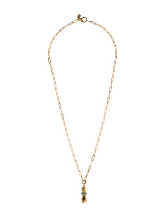 Elizabeth Cole Crystal & Resin Hand Pendant Necklace