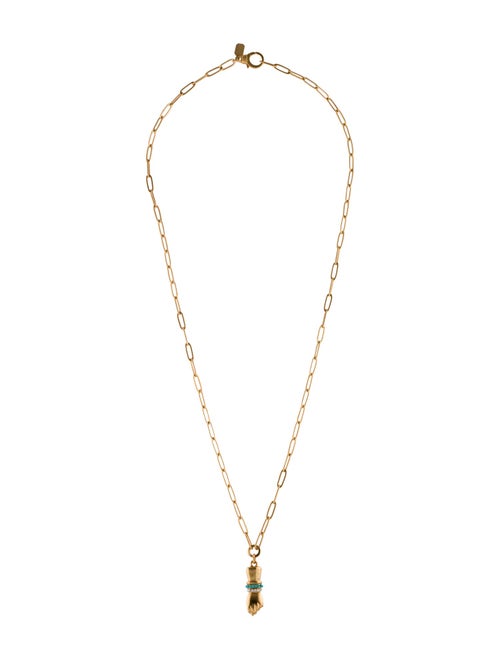 Elizabeth Cole Crystal & Resin Hand Pendant Necklace