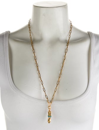 Elizabeth Cole Crystal & Resin Hand Pendant Necklace