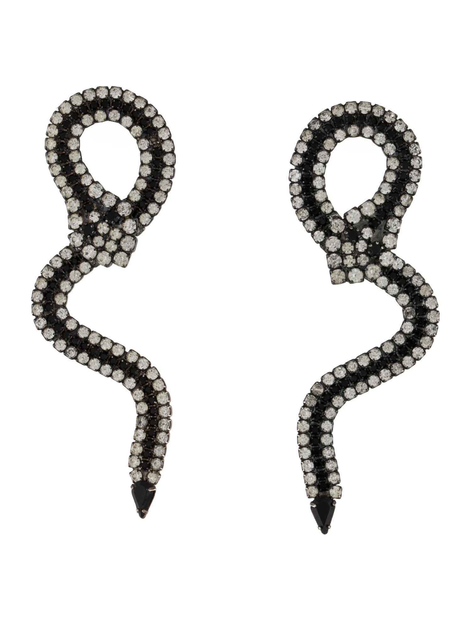 Elizabeth Cole Crystal Snake Drop Earrings