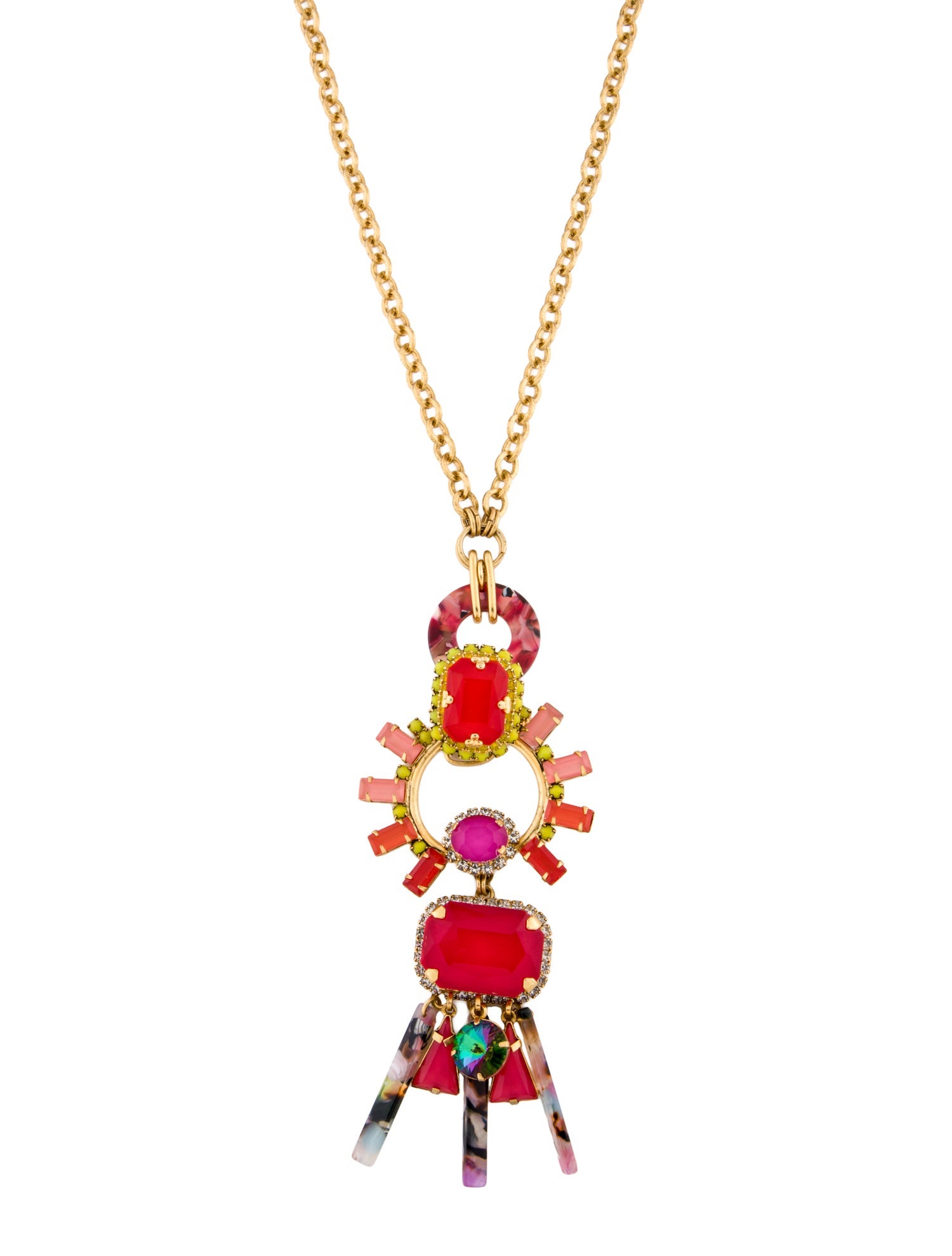 Elizabeth Cole Crystal & Resin Pendant Necklace