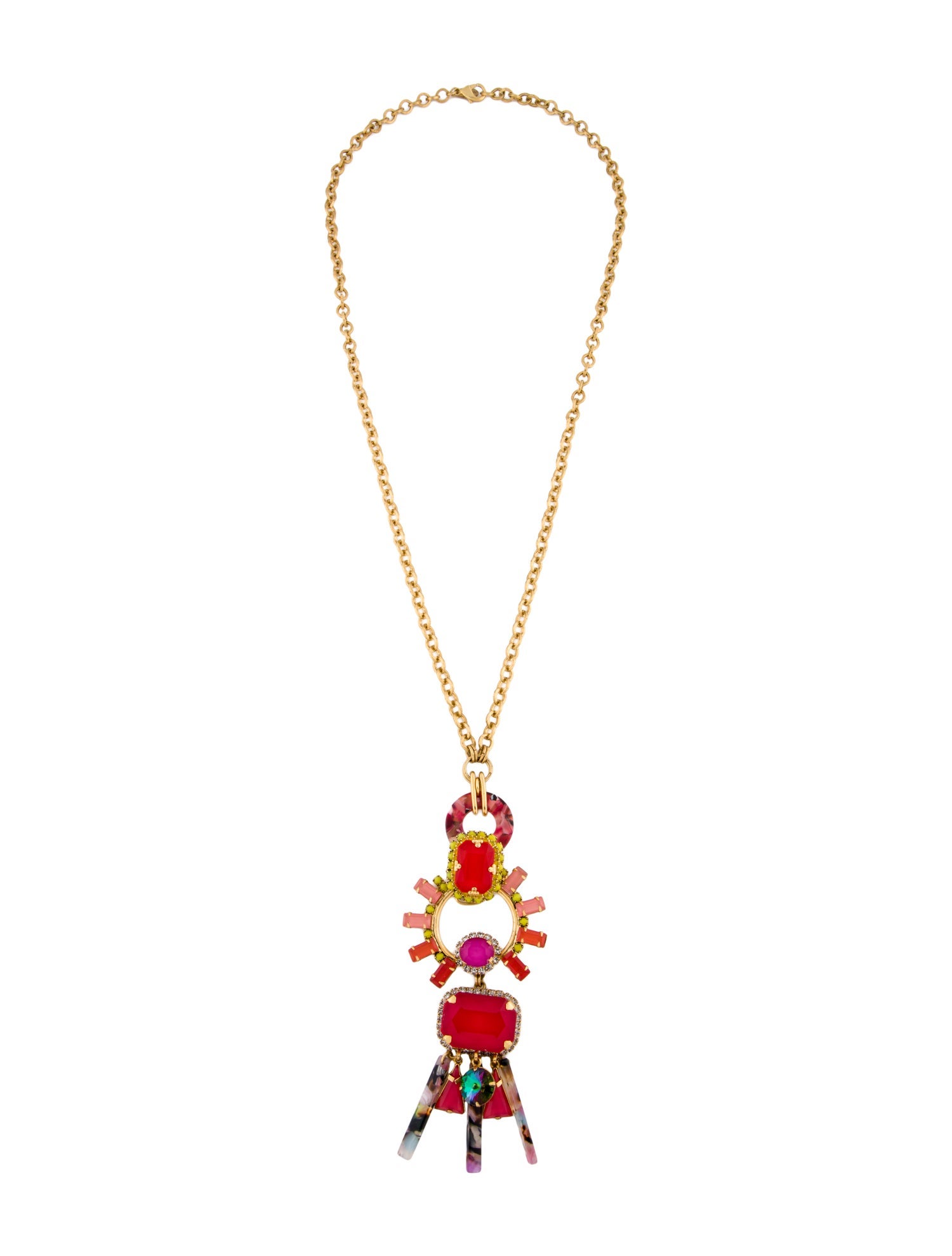 Elizabeth Cole Crystal & Resin Pendant Necklace