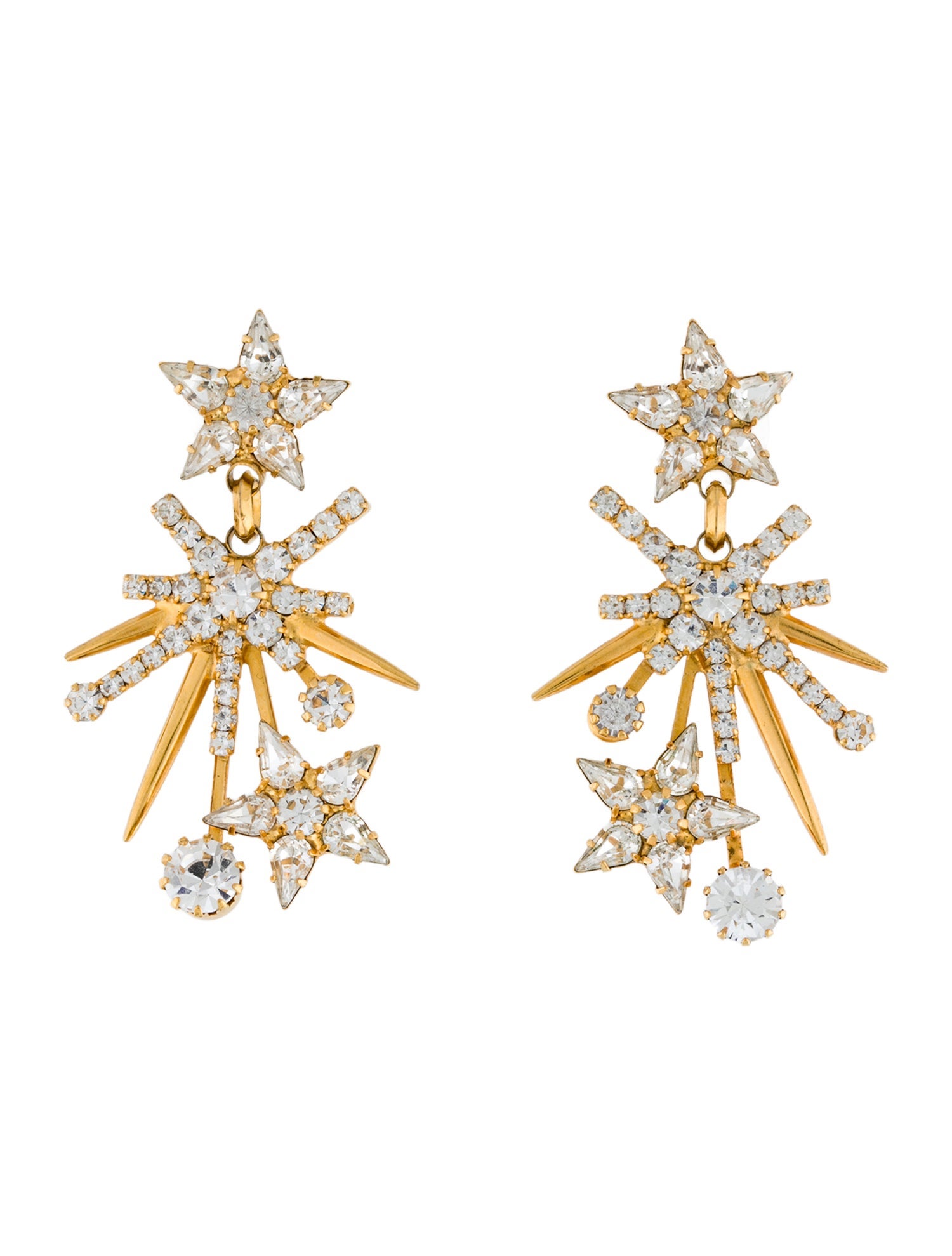 Elizabeth Cole Crystal Star Chandelier Earrings