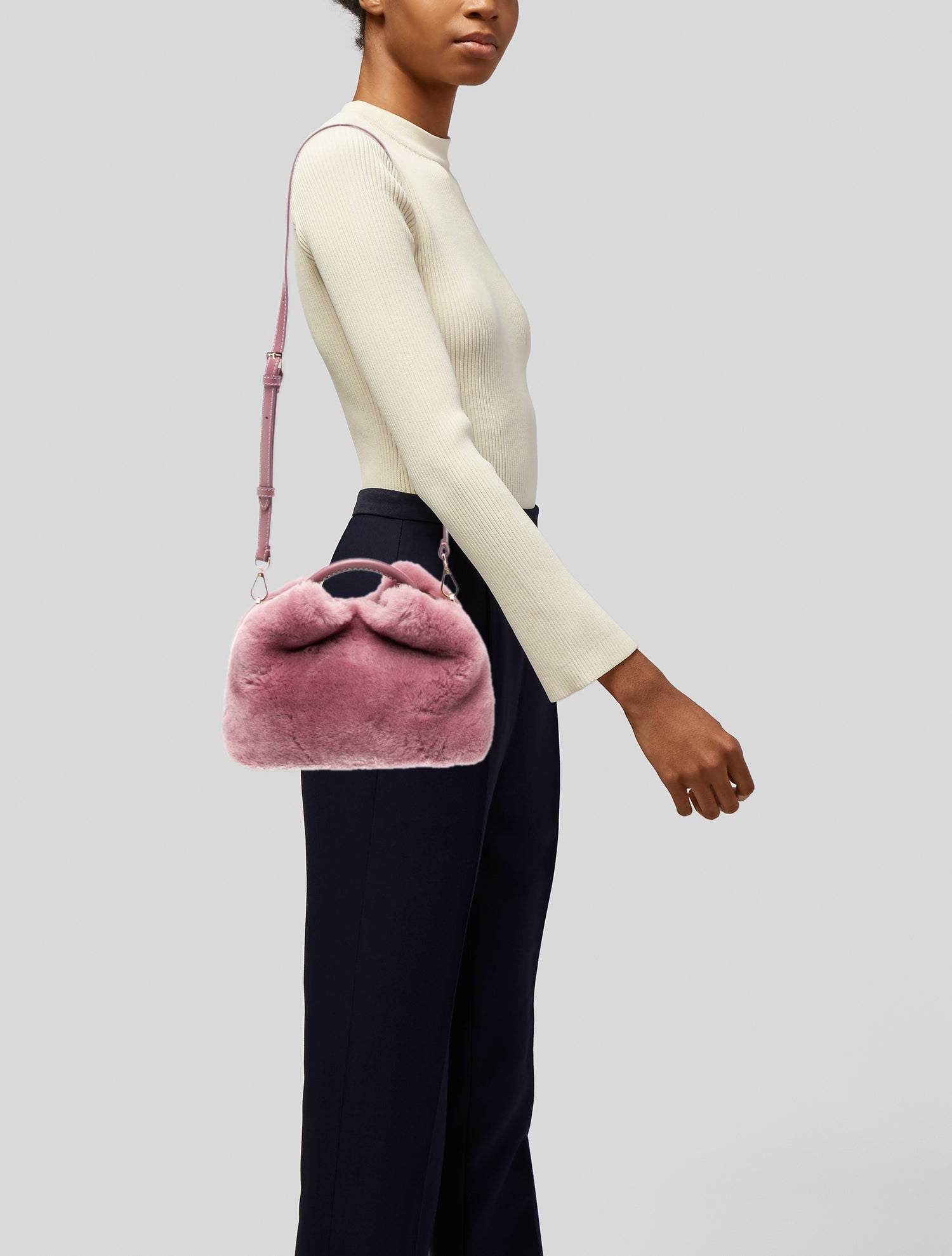 Elleme Faux Fur Top Handle Bag