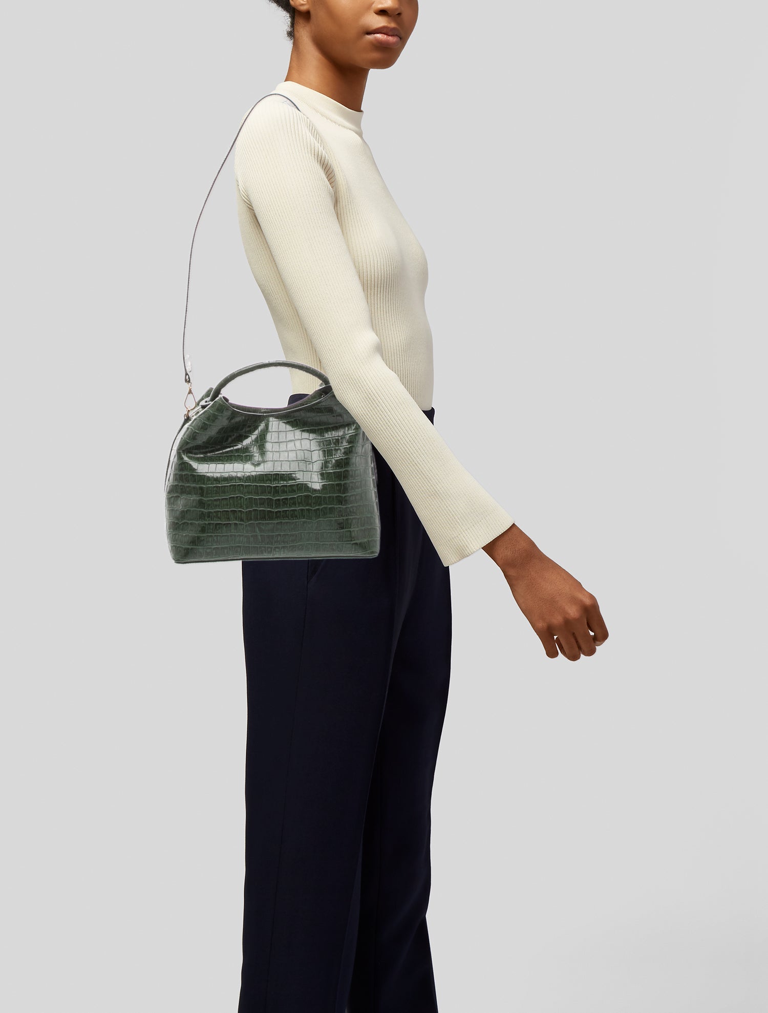 Elleme Embossed Leather Top Handle Bag