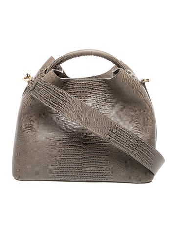 Pre-owned Elleme Embossed Leather Madeleine In Gray