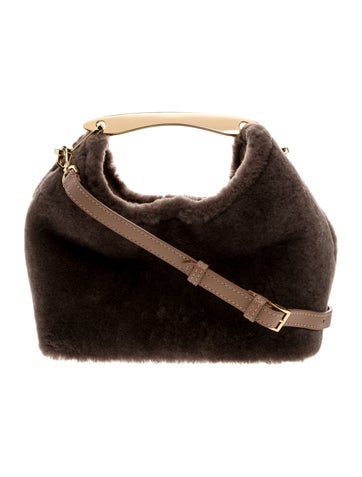 Pre-owned Elleme Shearling Top Handle Bag W/ Tags In Brown