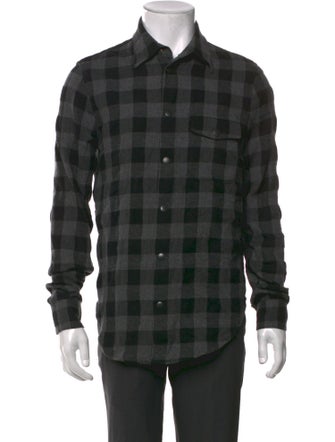 John Elliott + Co Plaid Print Long Sleeve Shirt