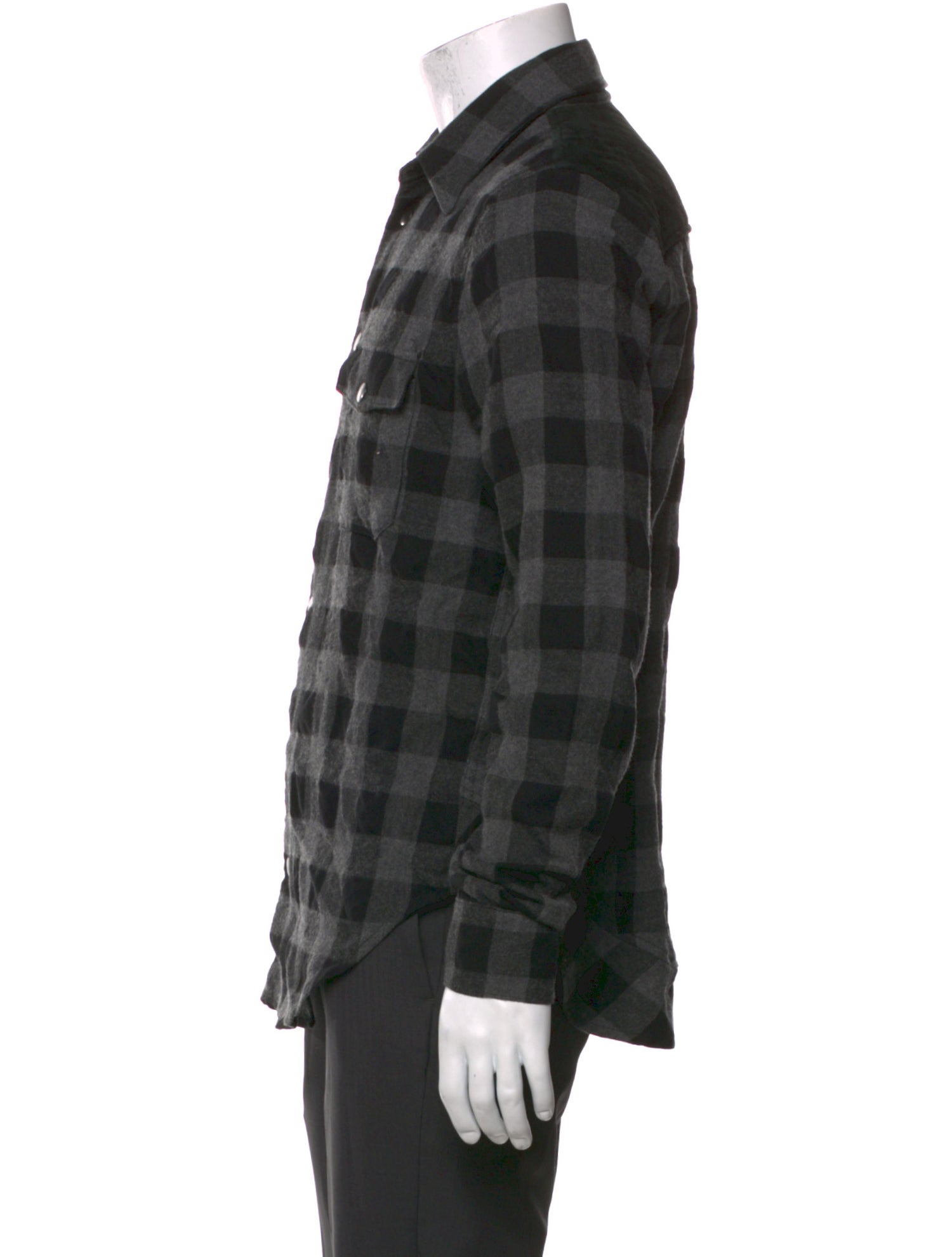 John Elliott + Co Plaid Print Long Sleeve Shirt