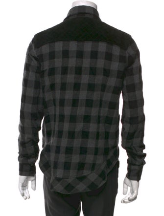 John Elliott + Co Plaid Print Long Sleeve Shirt