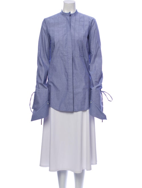 Ellery Button-Up Blouse Blue