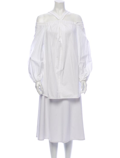 Ellery Halterneck Long Sleeve Tunic White