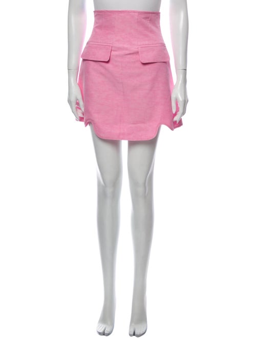 Ellery Linen Mini Skirt Pink