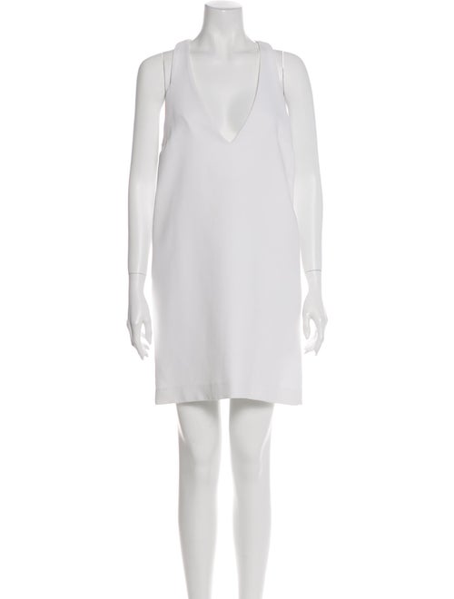 Ellery Plunge Neckline Mini Dress White
