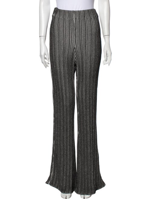 Ellery Striped Wide Leg Pants Black