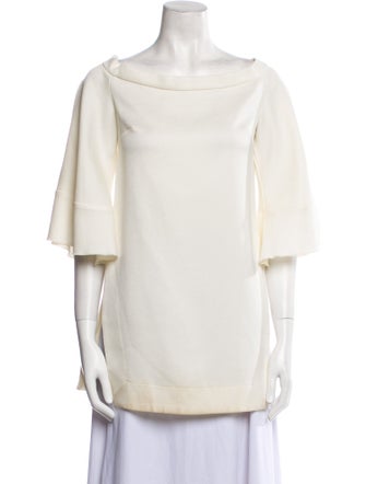 Ellery Bateau Neckline Three-Quarter Sleeve Tunic