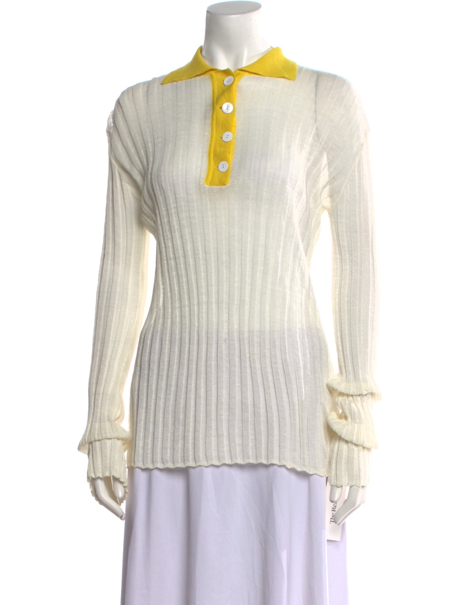 Ellery Linen Striped Button-Up Top