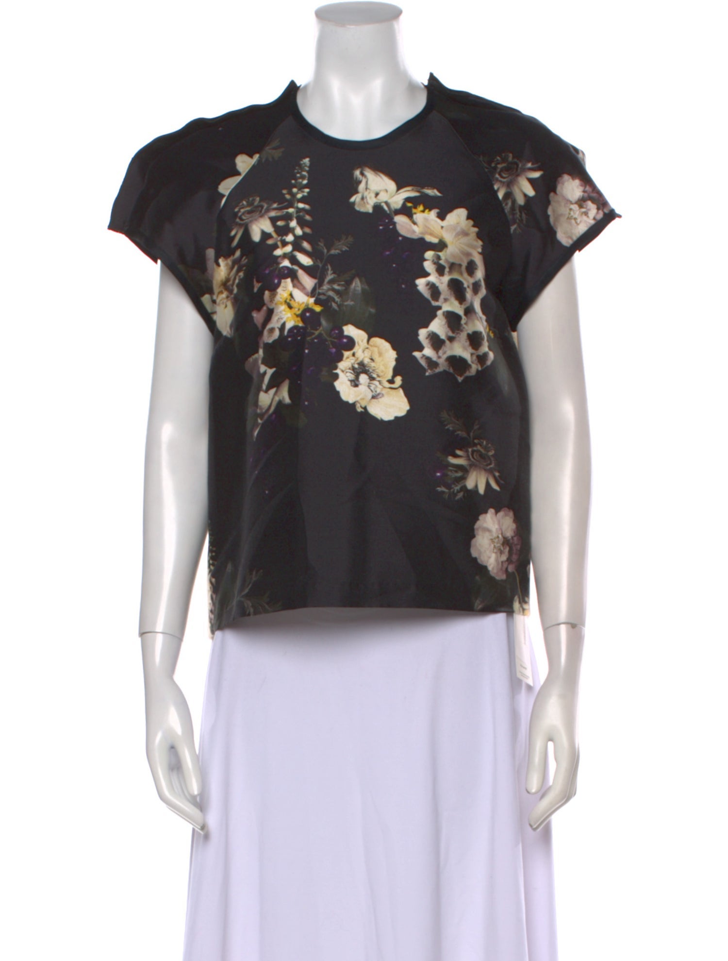Ellery Floral Print Crew Neck Top
