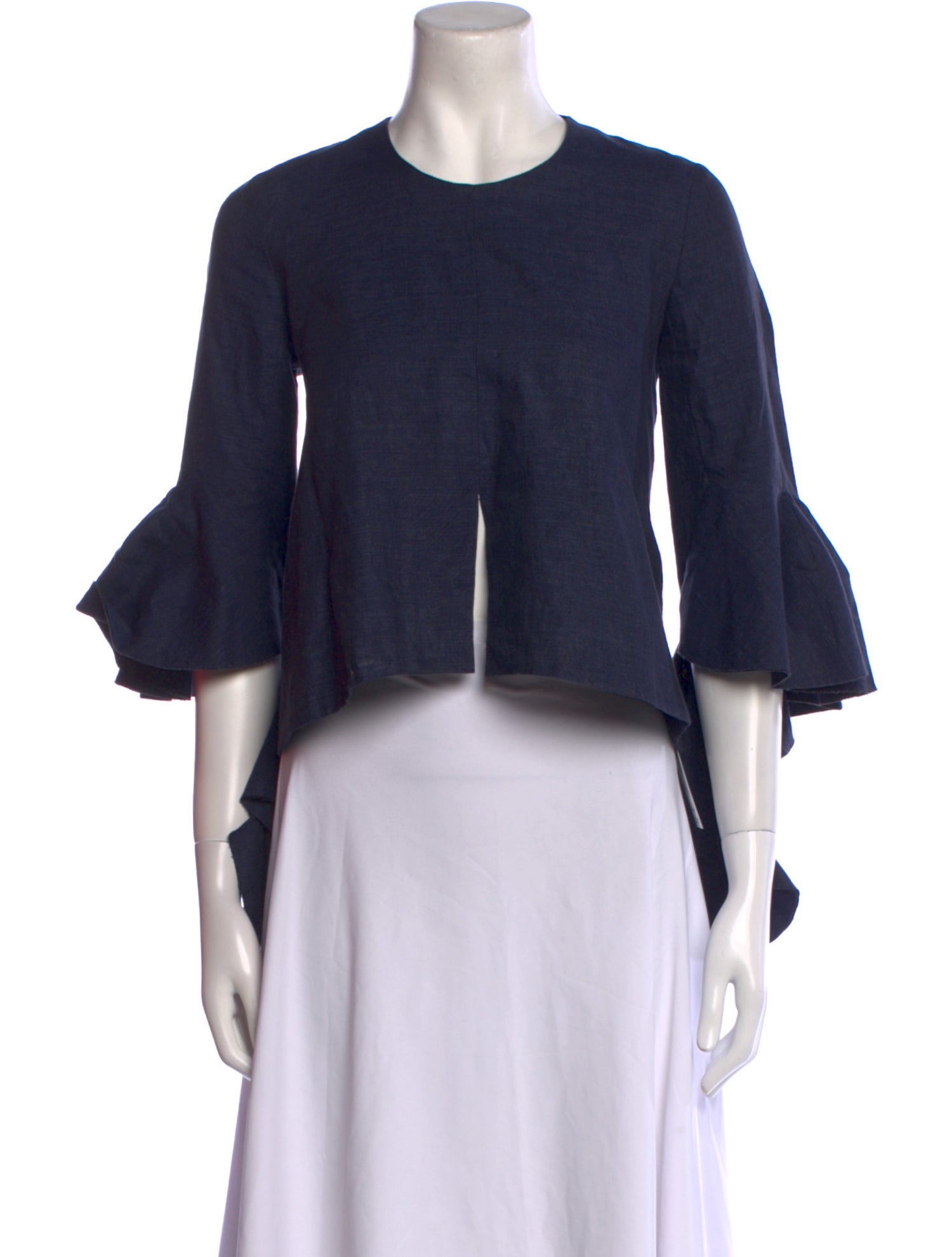 Ellery Linen Crew Neck Crop Top