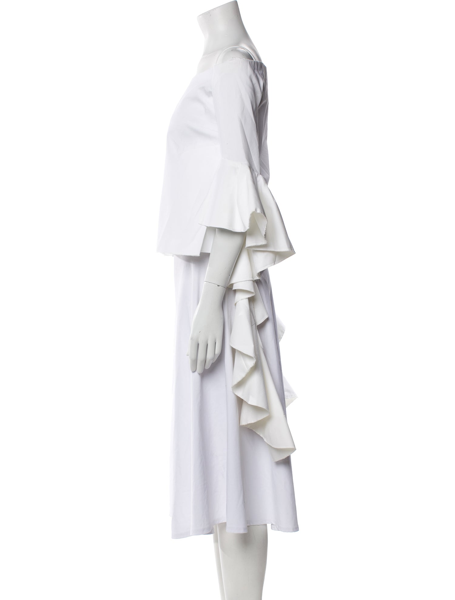 Ellery Off-The-Shoulder Three-Quarter Sleeve Crop Top