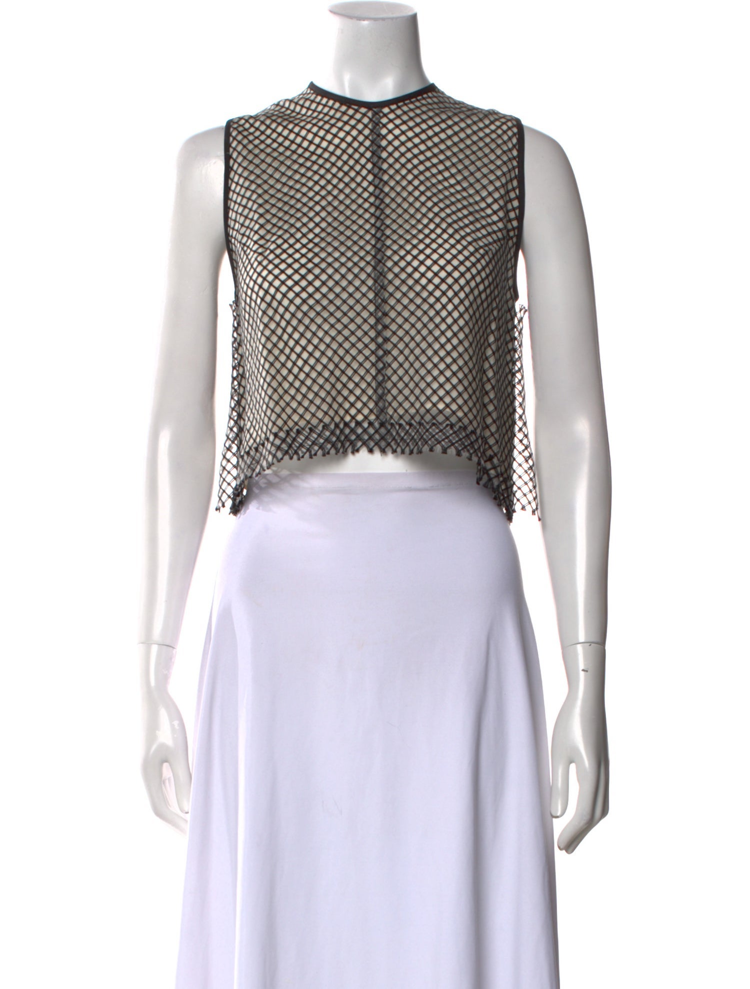 Ellery Printed Crew Neck Crop Top