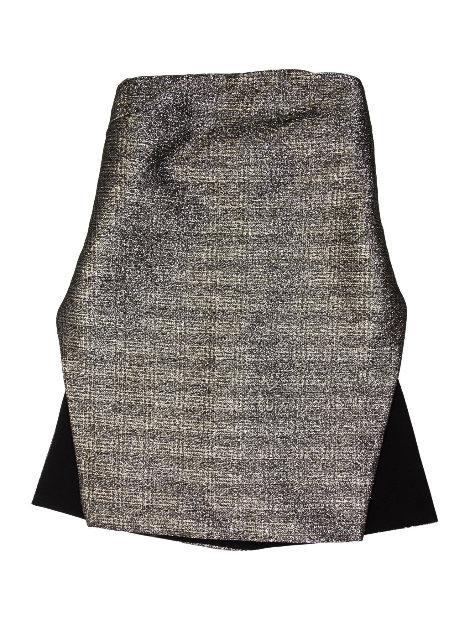 Ellery Tweed Pattern Strapless Crop Top