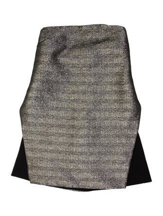 Ellery Tweed Pattern Strapless Crop Top