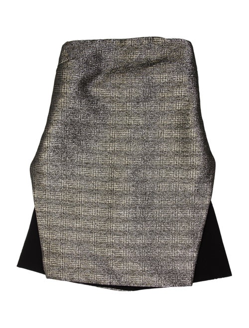 Ellery Tweed Pattern Strapless Crop Top