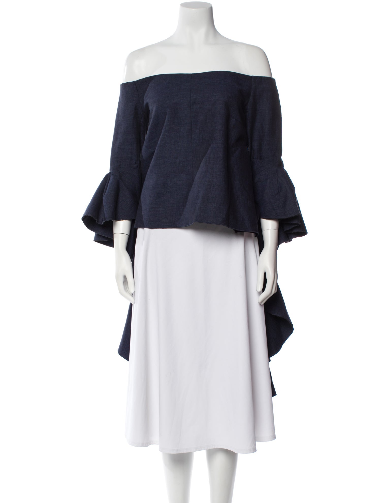 Ellery Linen Off-The-Shoulder Crop Top