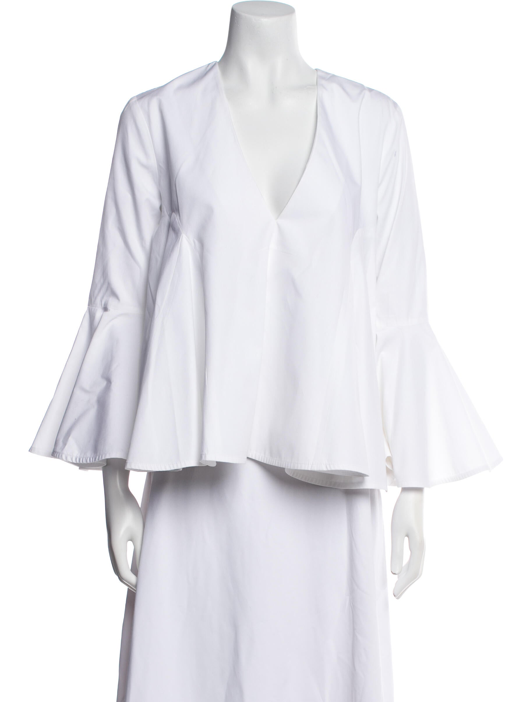 Ellery V-Neck Three-Quarter Sleeve Blouse