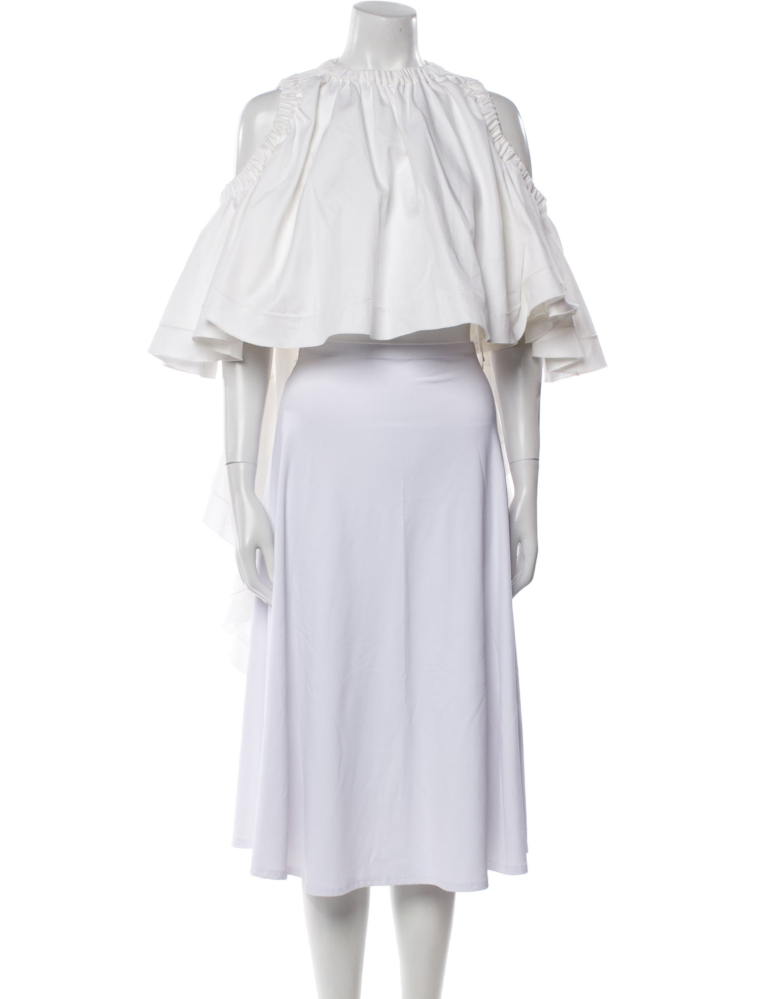 Ellery Crew Neck Three-Quarter Sleeve Crop Top