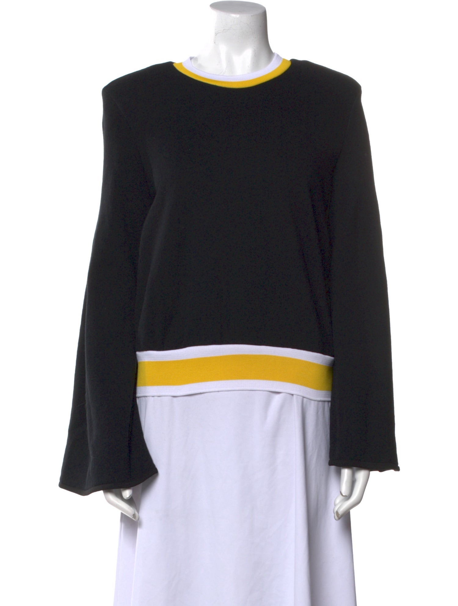 Ellery Colorblock Pattern Crew Neck Sweatshirt