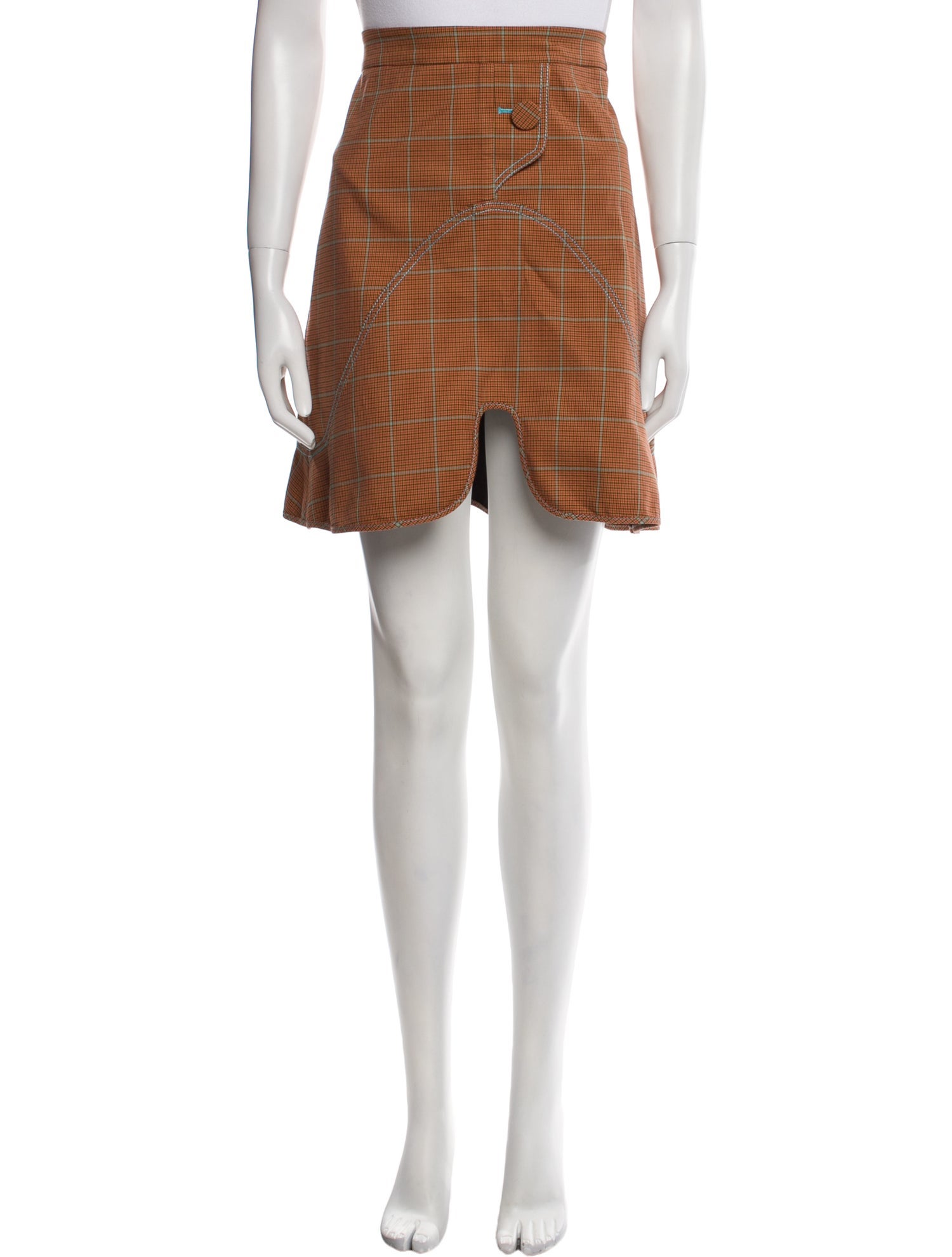 Ellery Plaid Print Mini Skirt