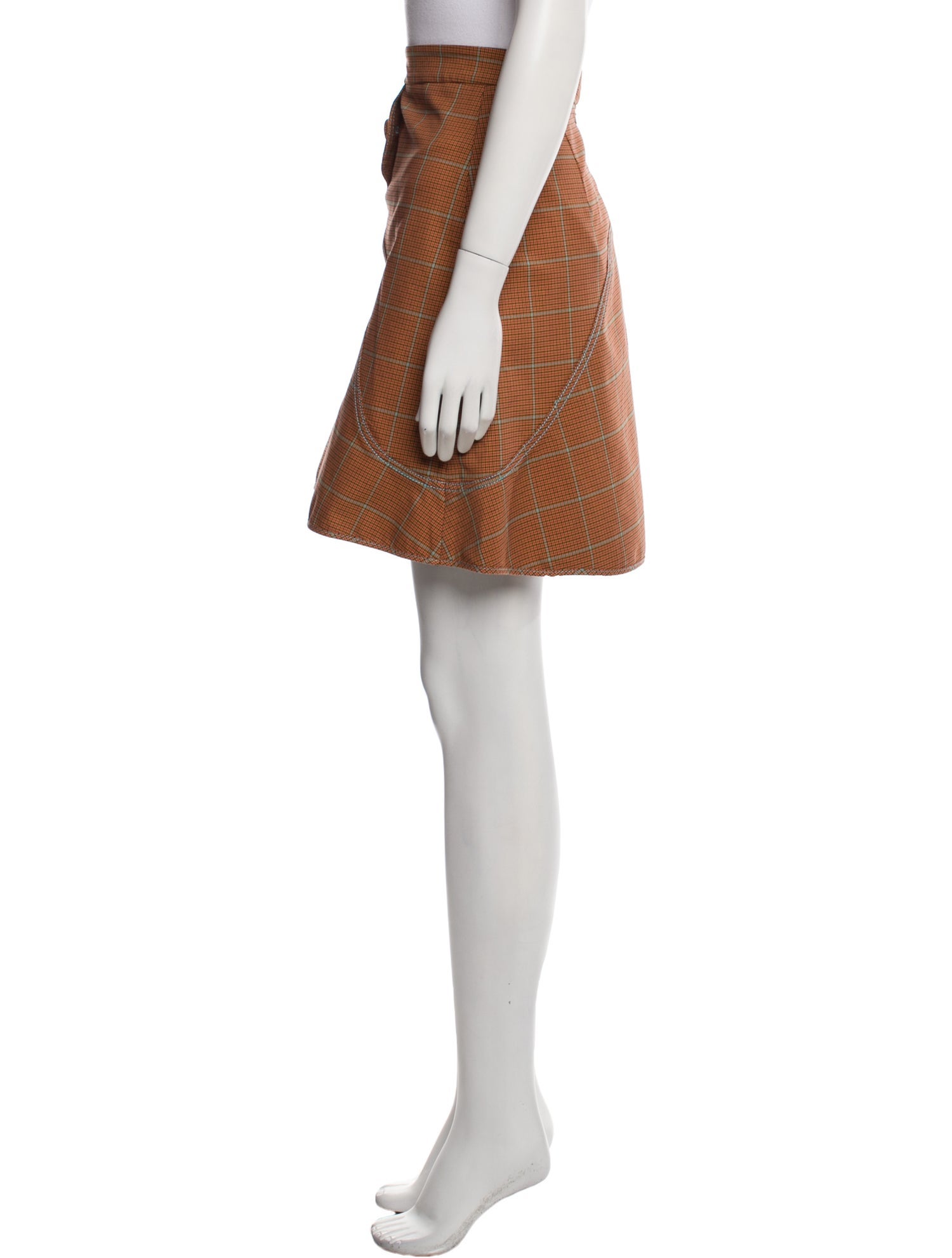 Ellery Plaid Print Mini Skirt