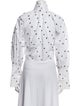 Ellery Polka Dot Print Mock Neck Crop Top